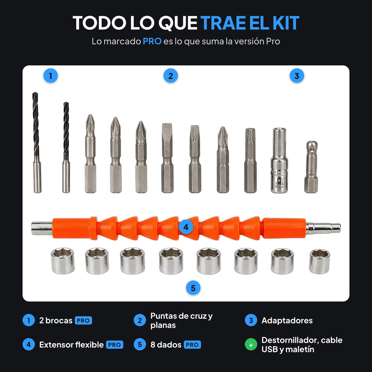 Torqa destornillador inalámbrico recargable
