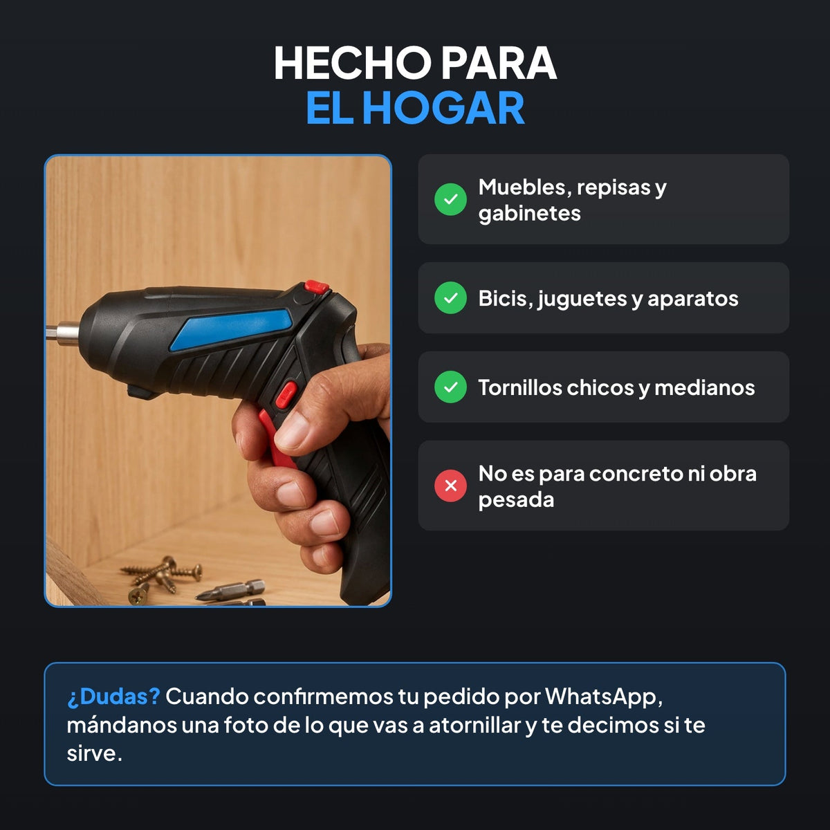 Torqa destornillador inalámbrico recargable