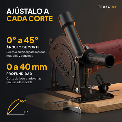 Trazo 45 base de corte guiado para esmeriladora
