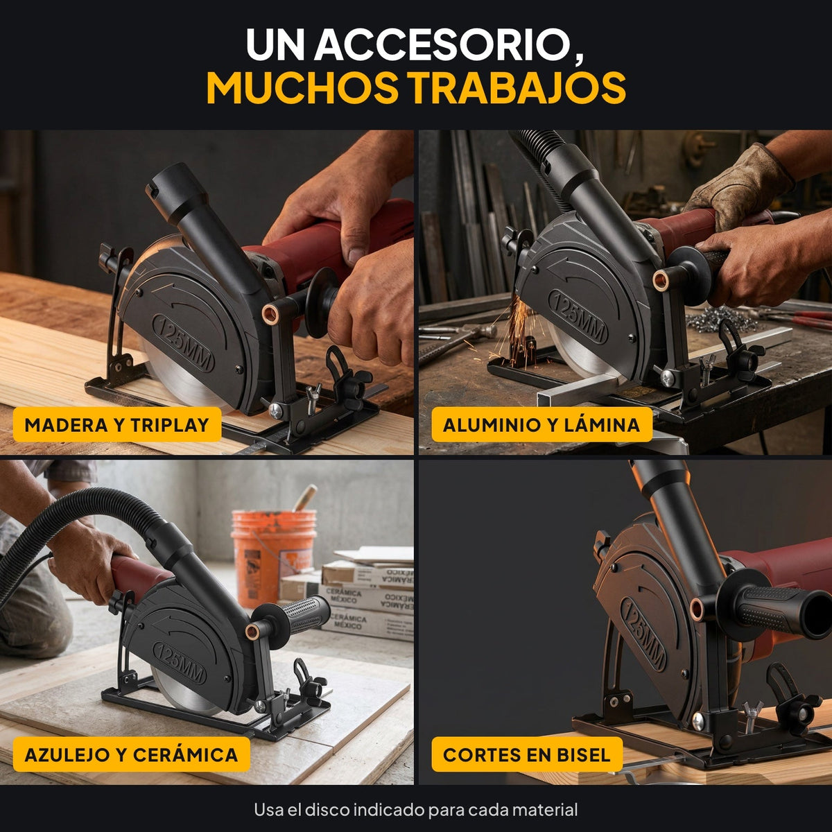 Trazo 45 base de corte guiado para esmeriladora